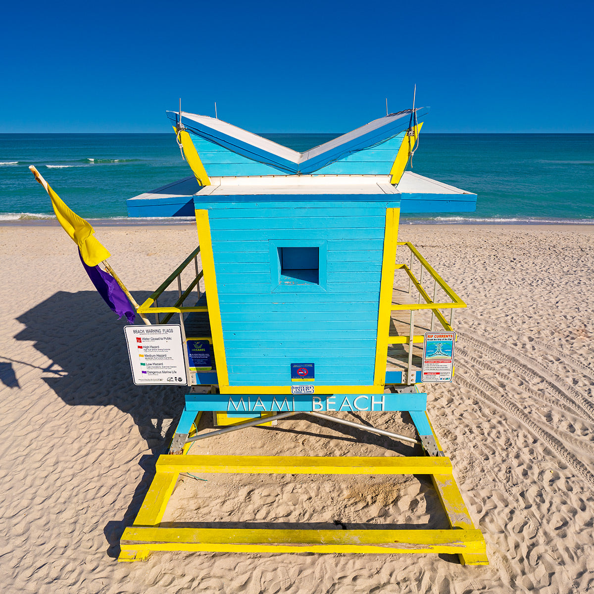 Blue Lifeguard Stand - Miami Beach, FL
