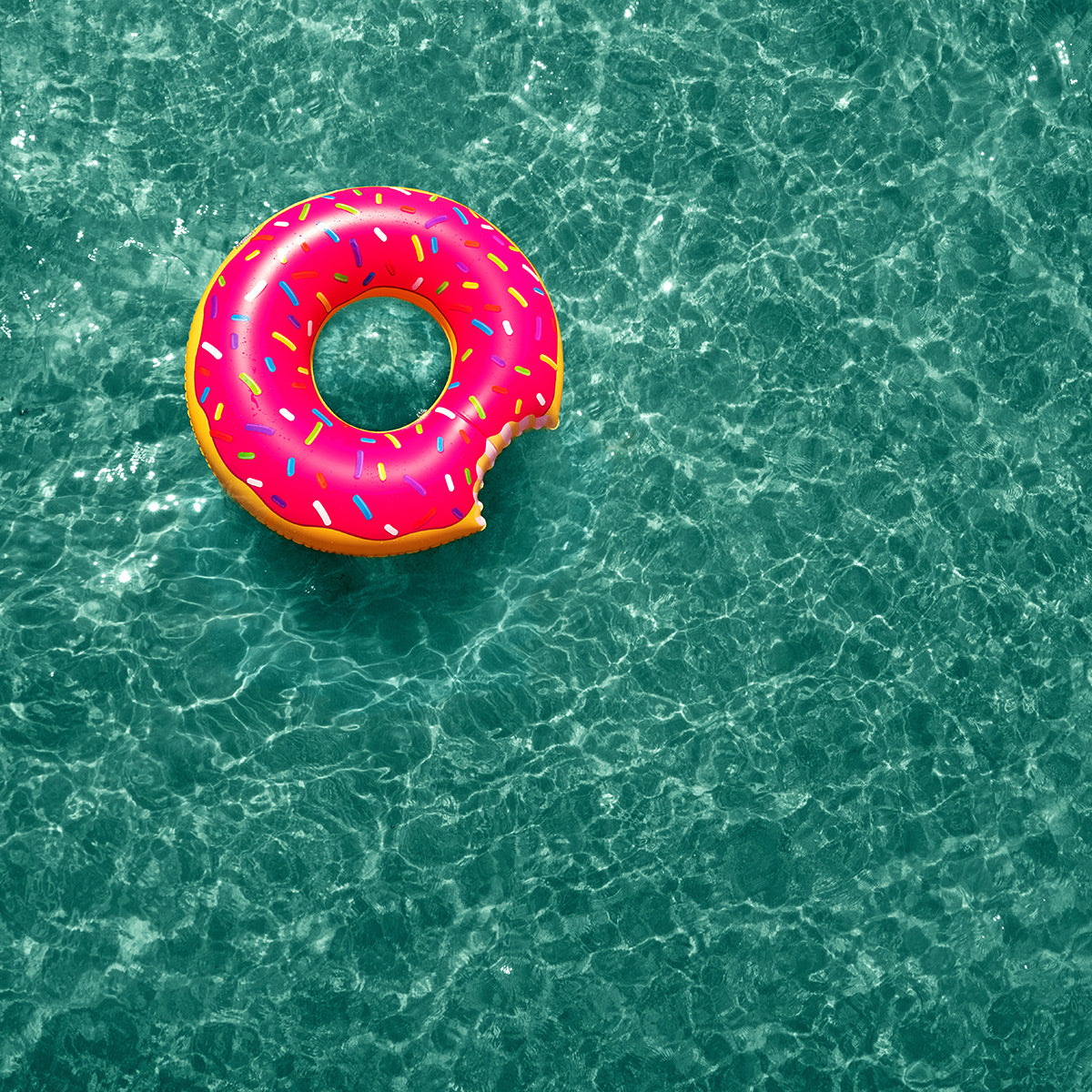 Pink Frosted Donut - Pool Float Series - Atlantic Ocean
