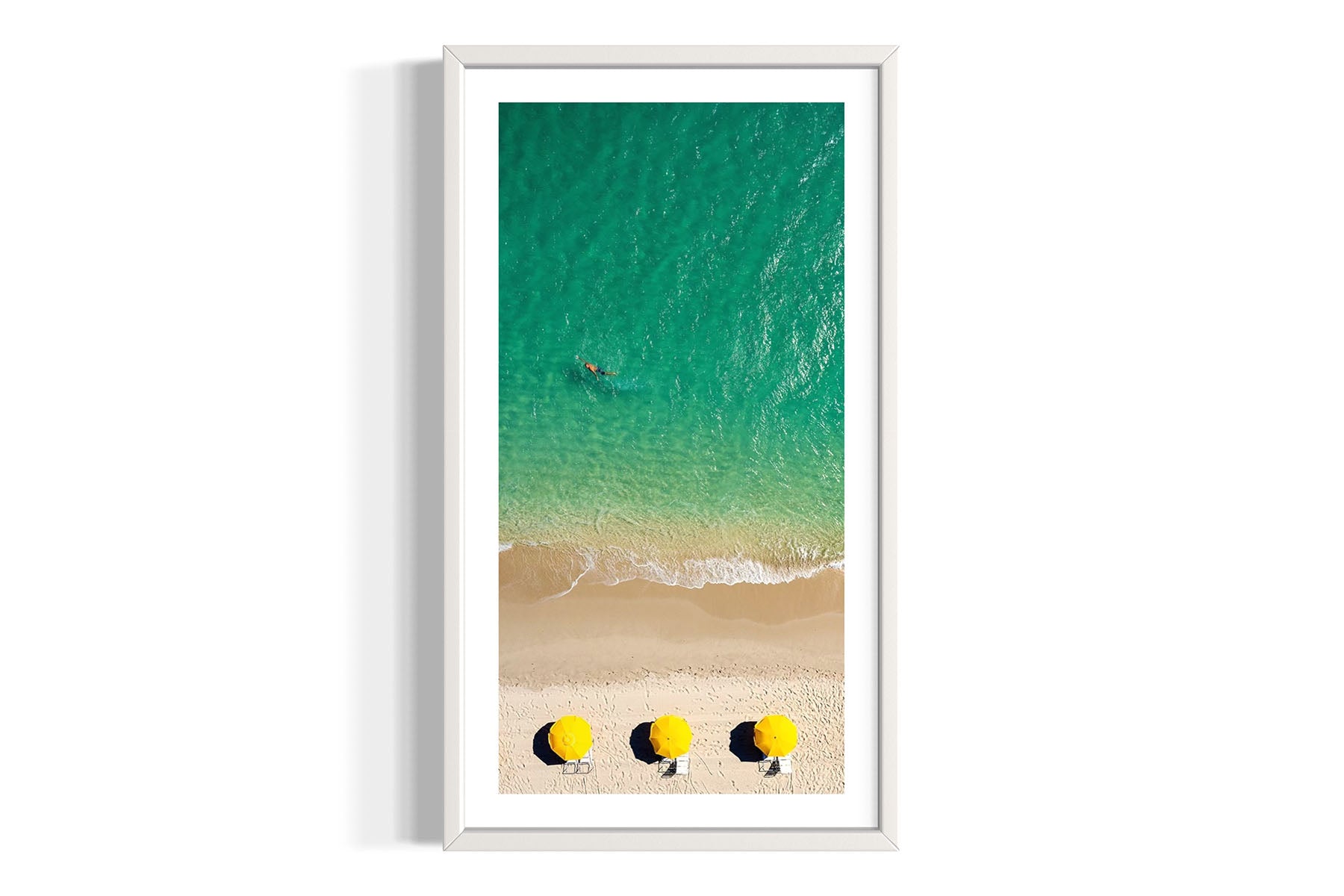 Yellow Umbrellas & Swimmer - Miami Beach, FL