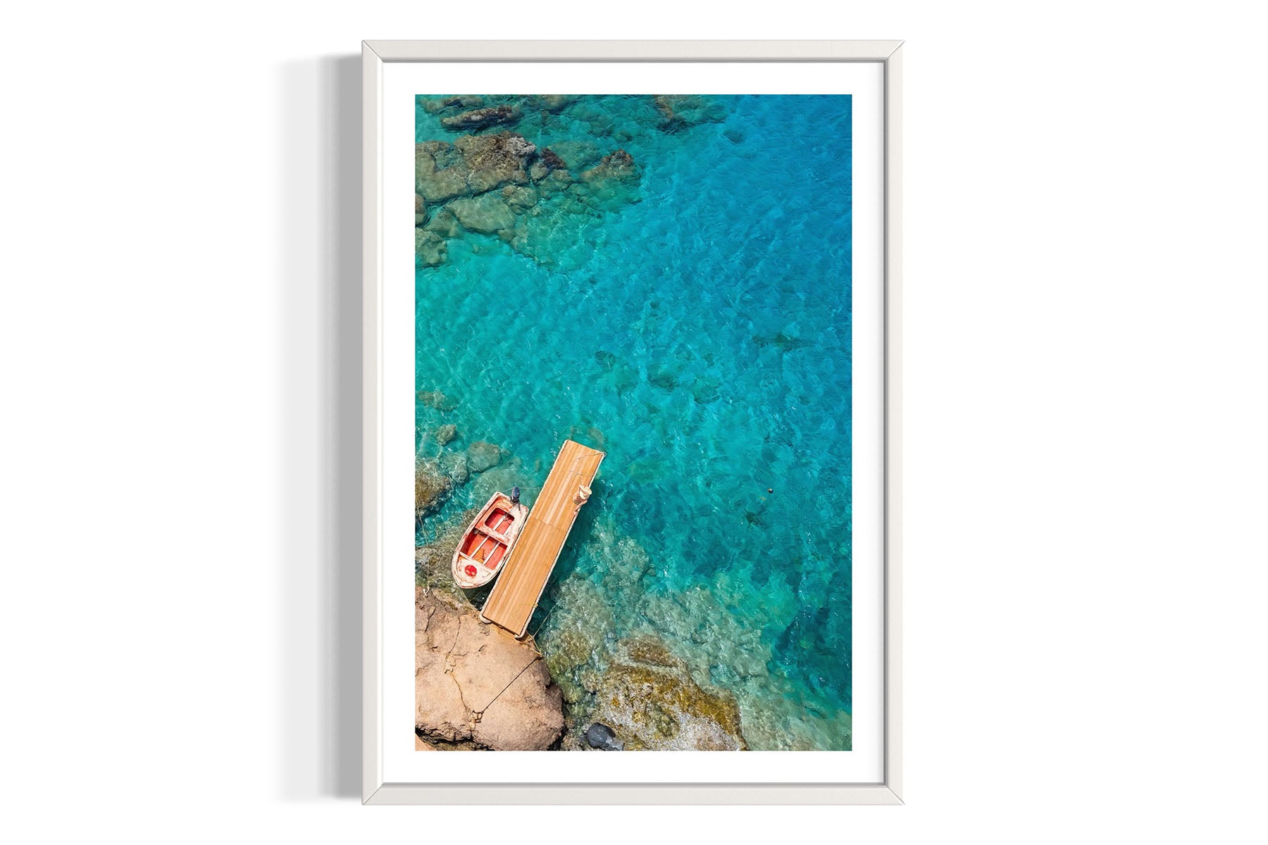 Boat, Dock & Woman - Elafonisi Beach, Crete, Greece
