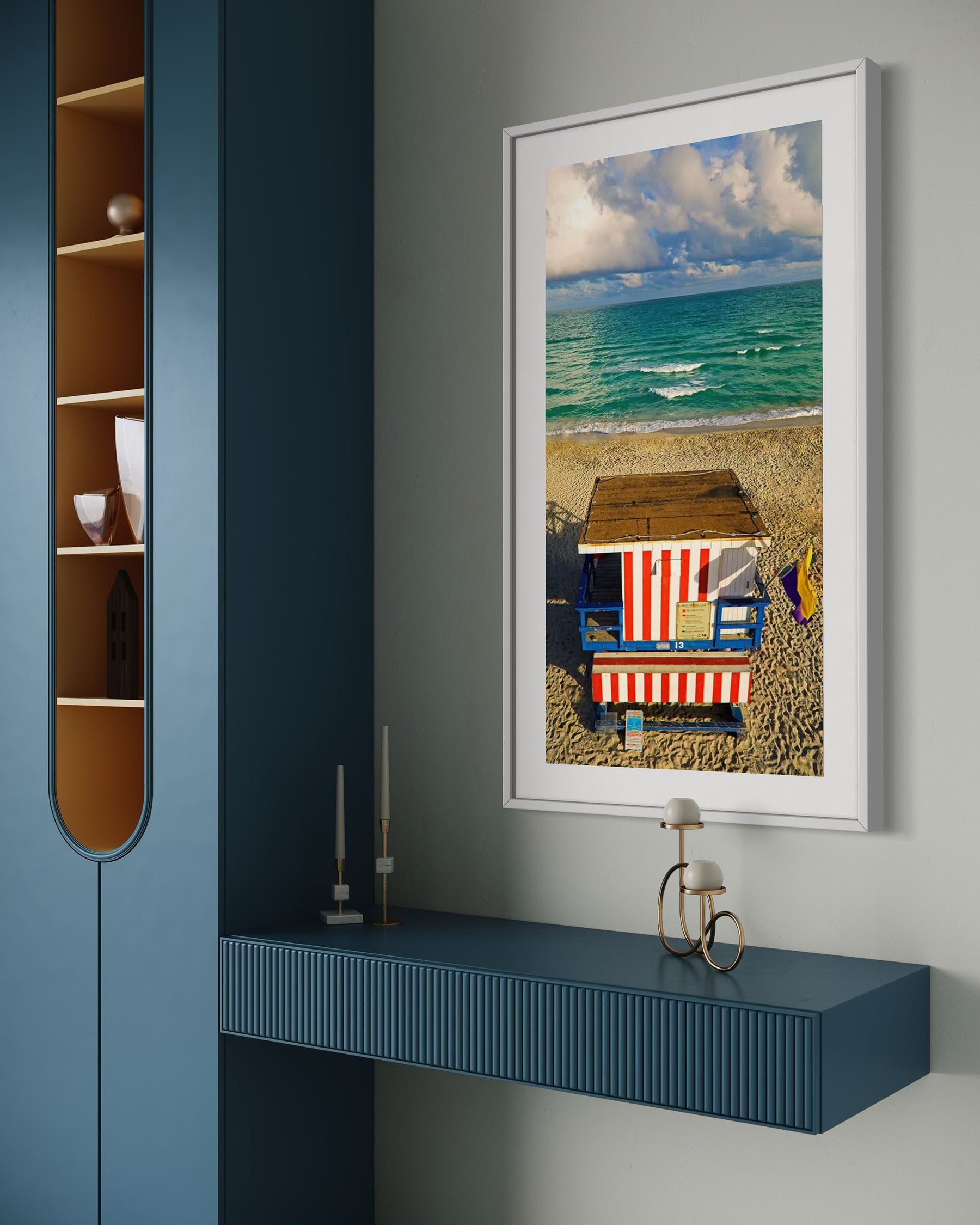 American Flag Miami Beach Lifeguard Tower