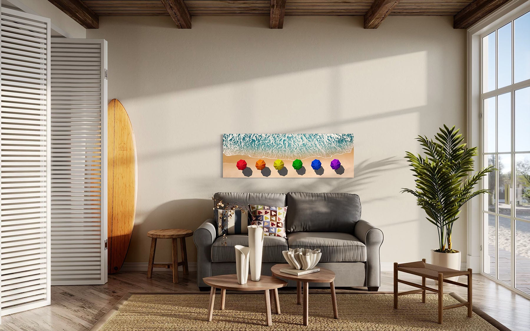 Rainbow Beach Umbrellas - Fire Island, NY