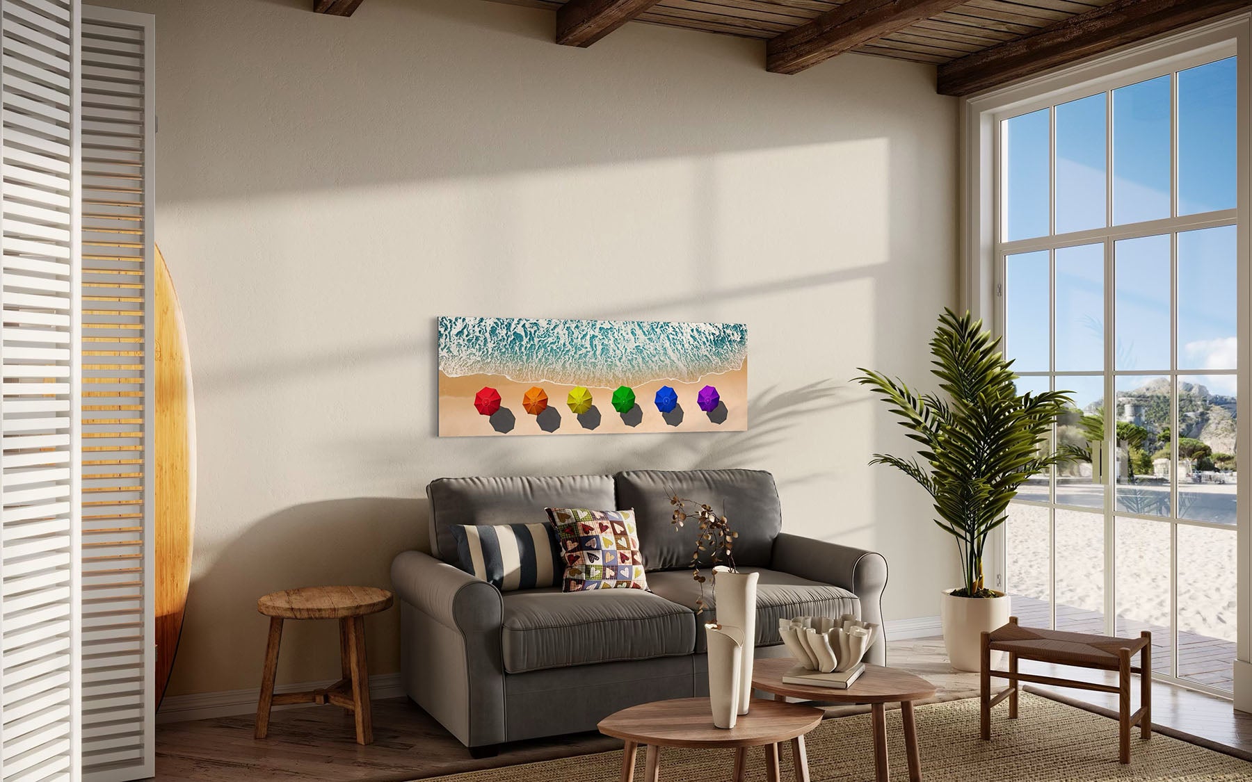 Rainbow Beach Umbrellas - Fire Island, NY