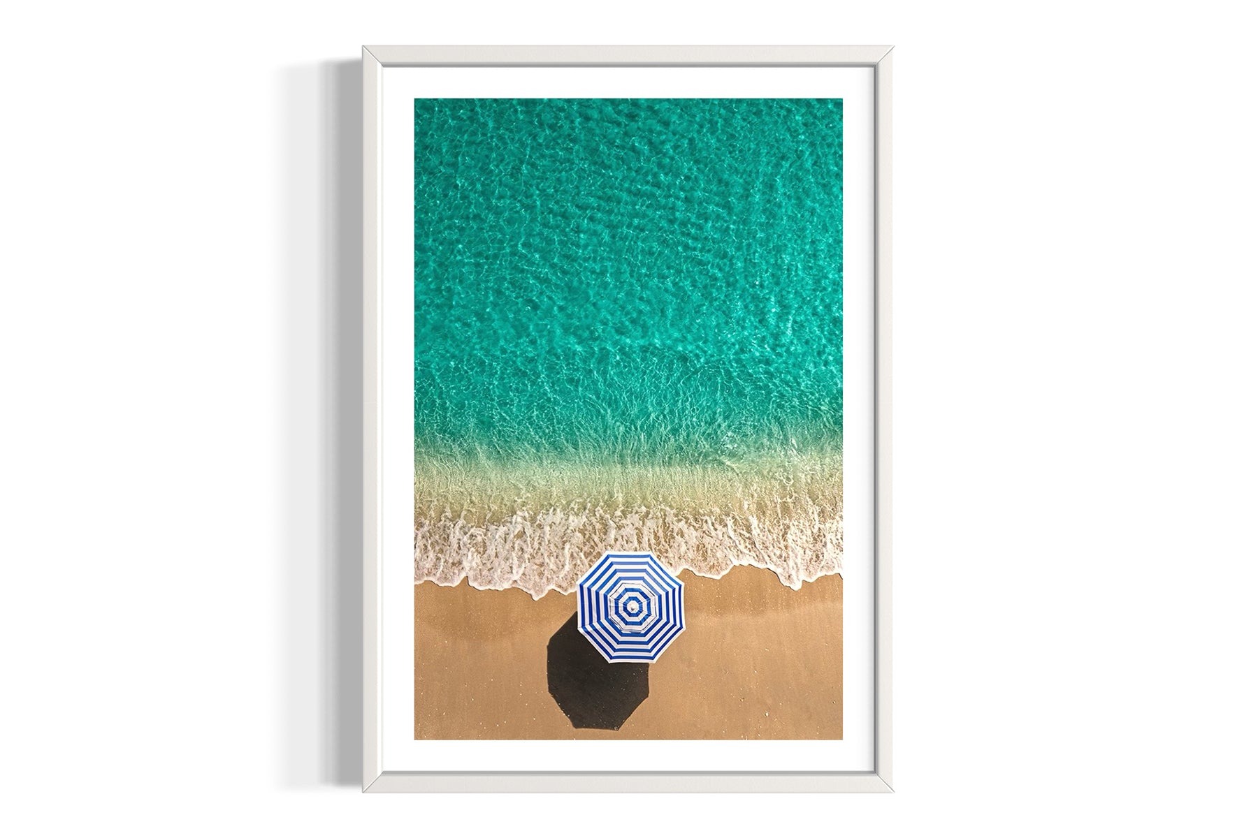 Blue and White Stripe Beach Umbrella - Boca Raton, Florida