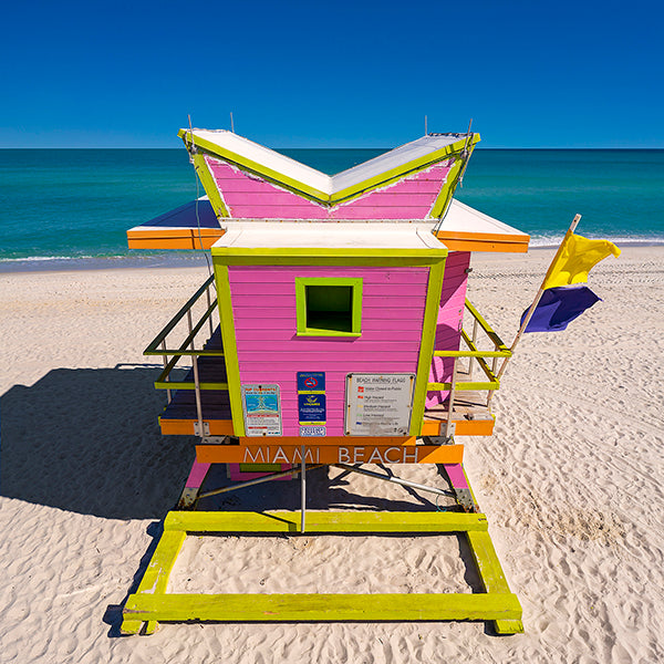 Pink Lifeguard Stand - Miami Beach, FL