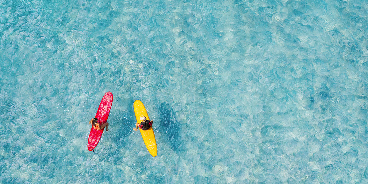 Red & Yellow Surfers - Haleiwa, Oahu, HI