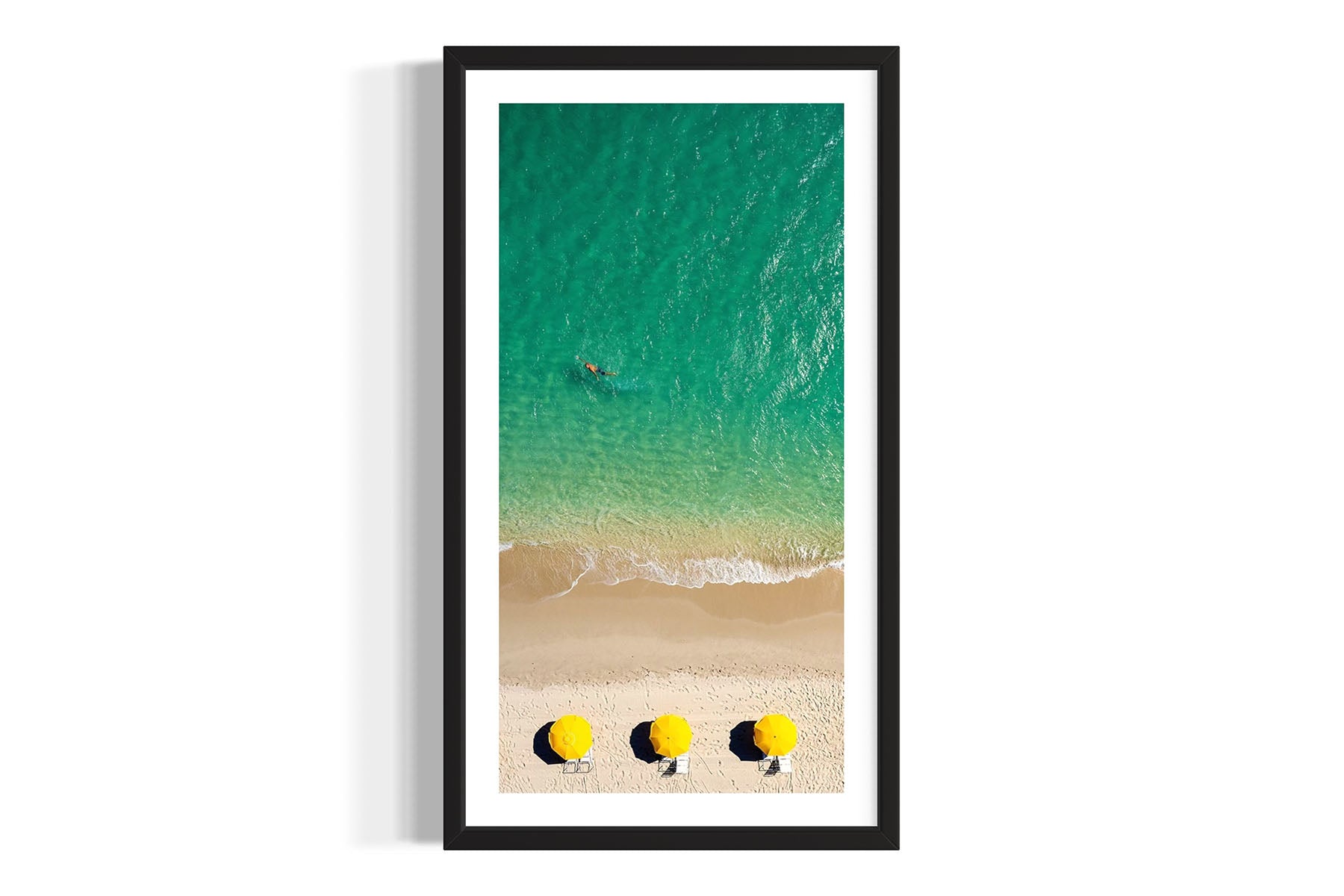 Yellow Umbrellas & Swimmer - Miami Beach, FL