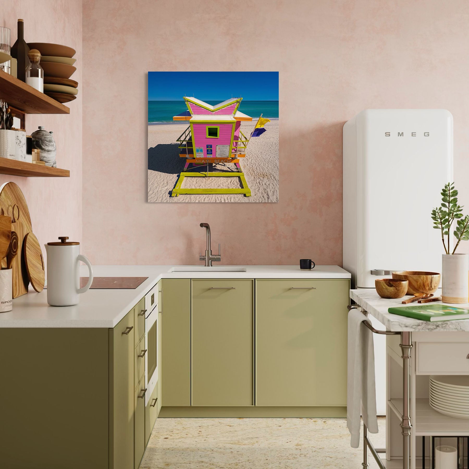 Pink Lifeguard Stand - Miami Beach, FL