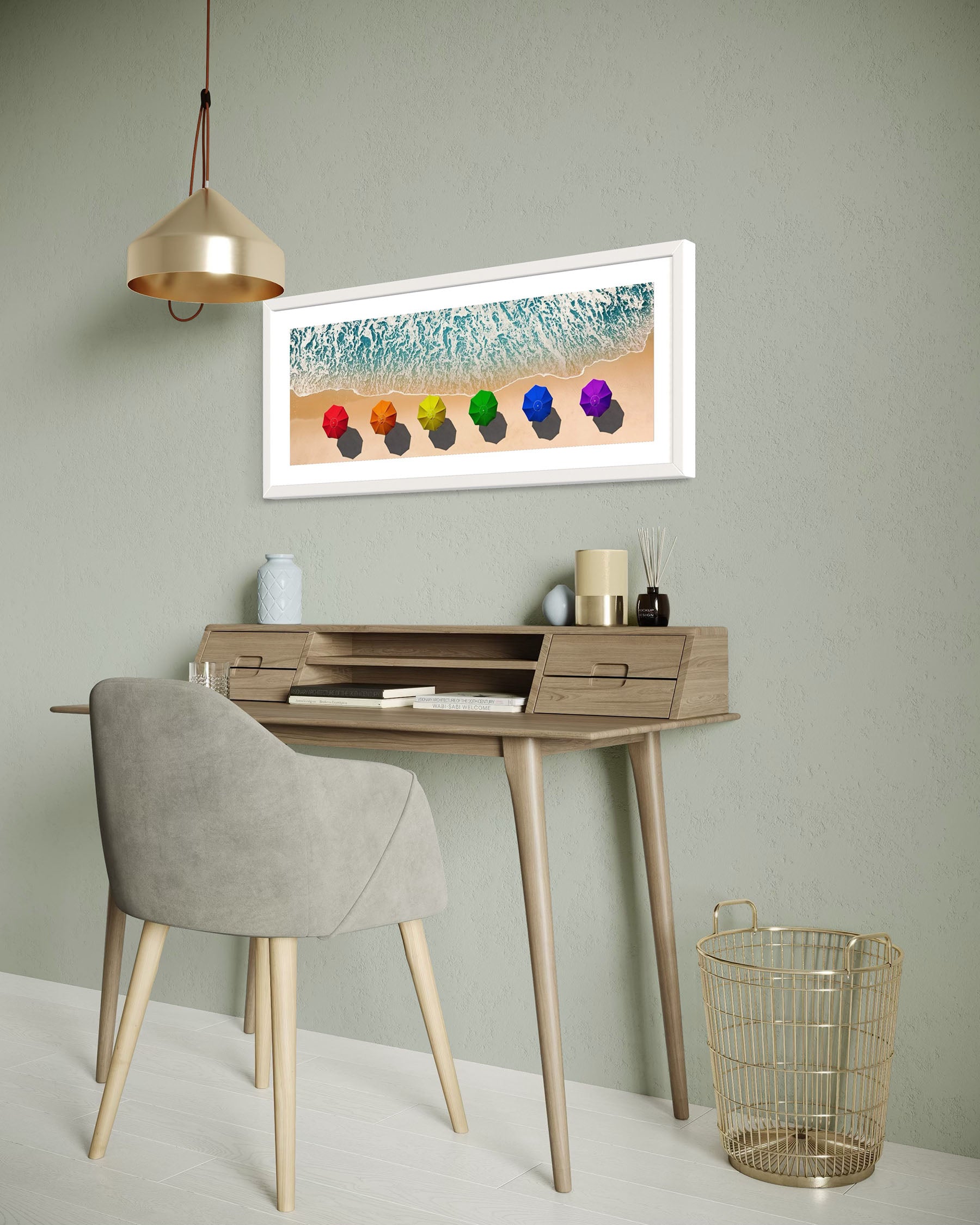 Rainbow Beach Umbrellas - Fire Island, NY