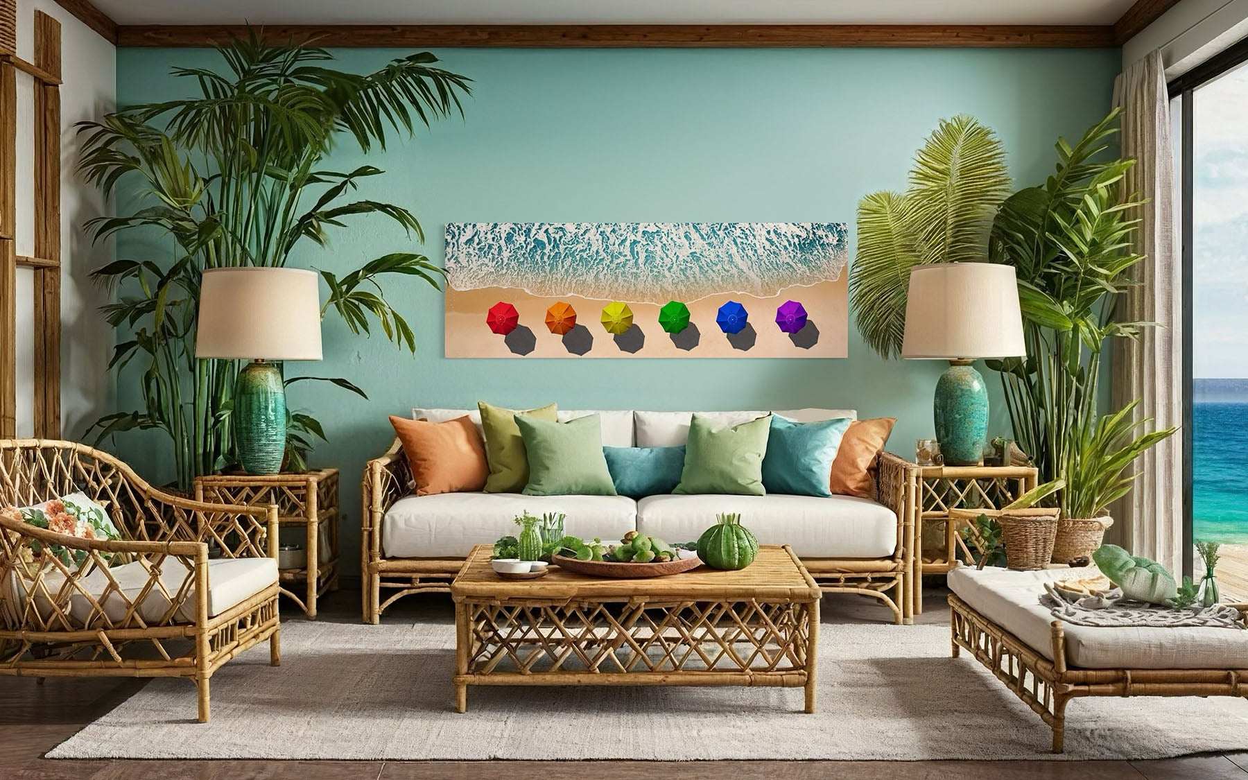 Rainbow Beach Umbrellas - Fire Island, NY