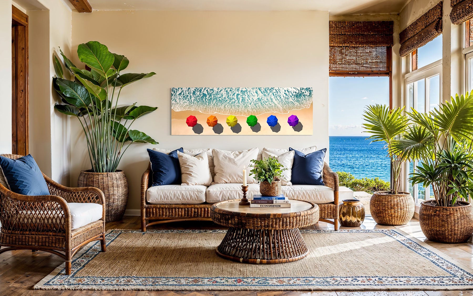 Rainbow Beach Umbrellas - Fire Island, NY