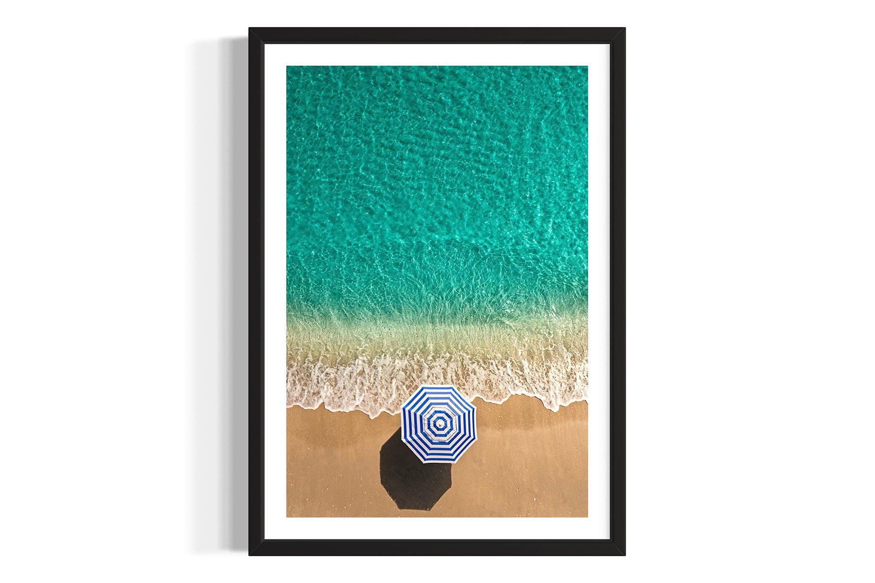 Blue and White Stripe Beach Umbrella - Boca Raton, Florida