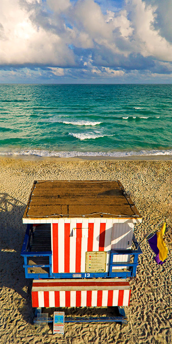 American Flag Miami Beach Lifeguard Tower
